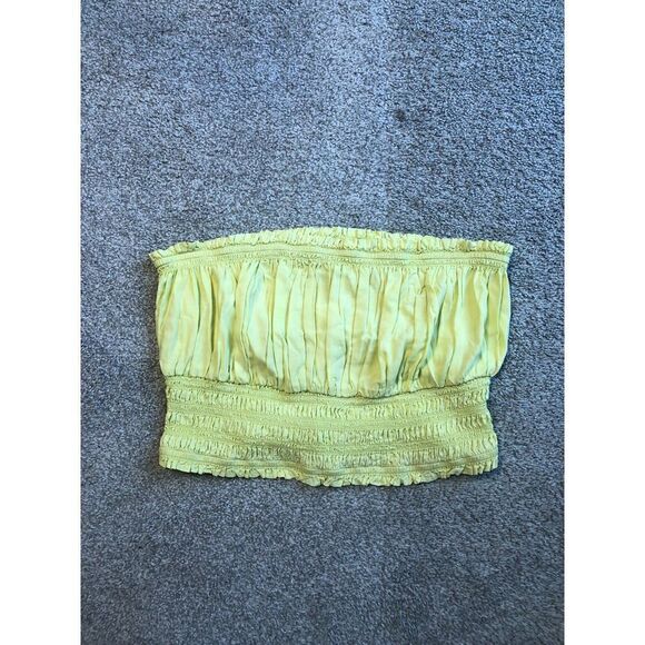 Brand New Anthropologie Pilcro Ruffled Tube Top in Lime XL - Picture 10 of 12